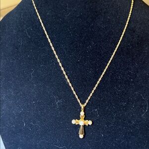 Gold Cross Pendant Necklace - Women Jewelry